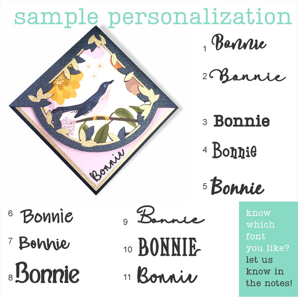 Blue Pink Bird Signature Corner Bookmark