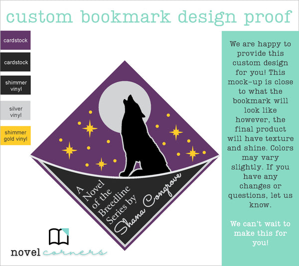 For Authors - Custom Designed Corner Bookmark to Match Your Book