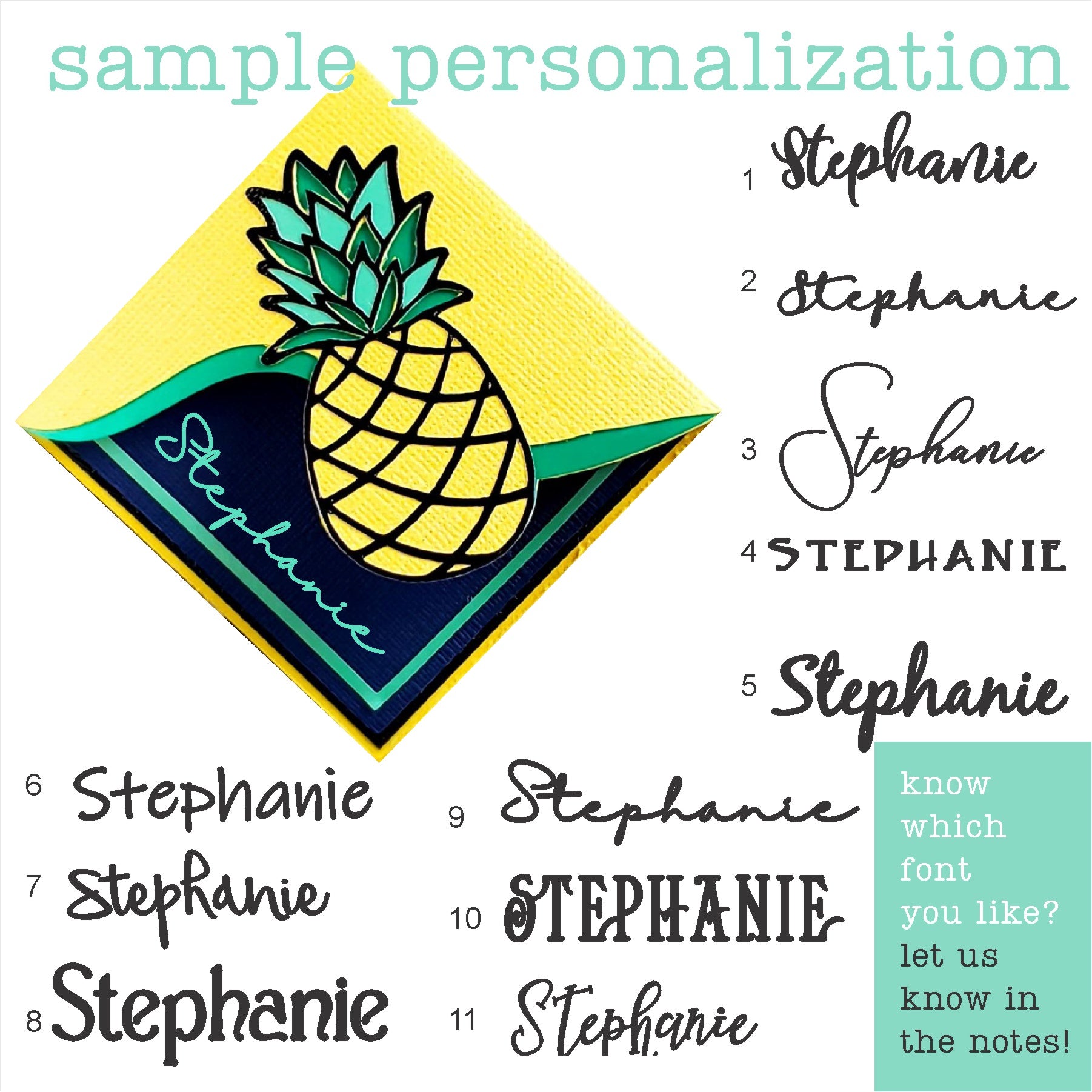 Pineapple Fruit Signature Corner Bookmark
