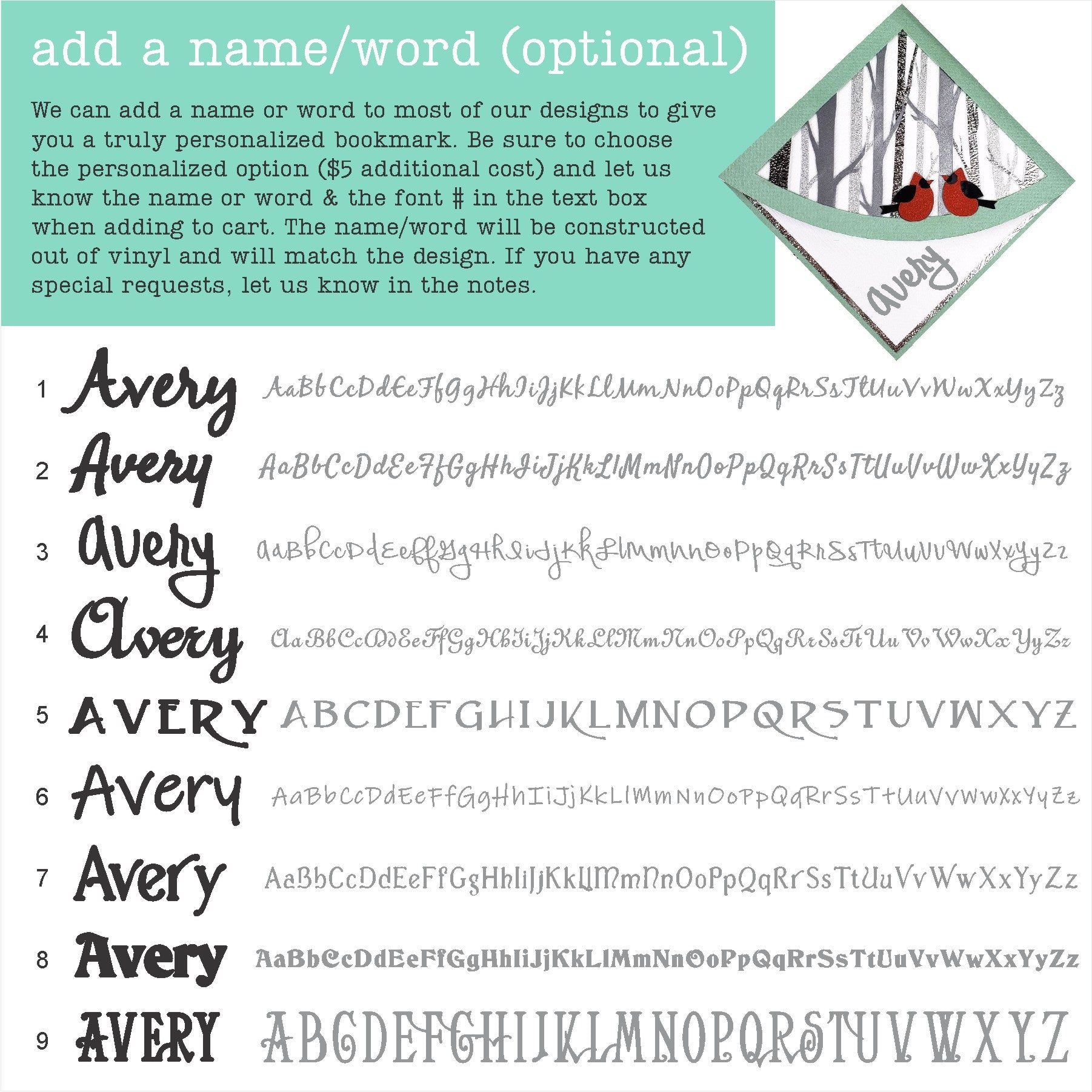 Birch Birds Deluxe Corner Bookmark