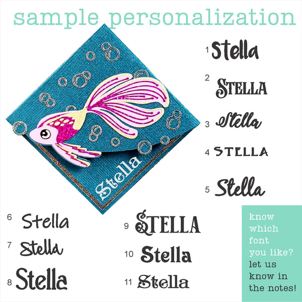 Pink Glitter Fish Signature Corner Bookmark
