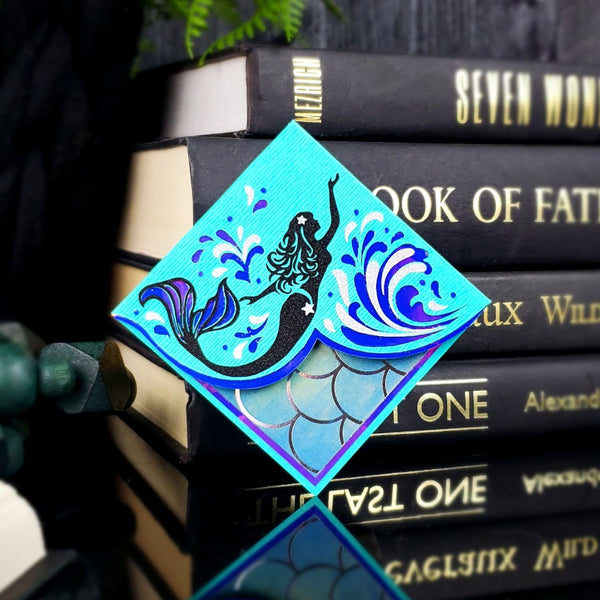 Mermaid Waves Paper Corner Bookmark