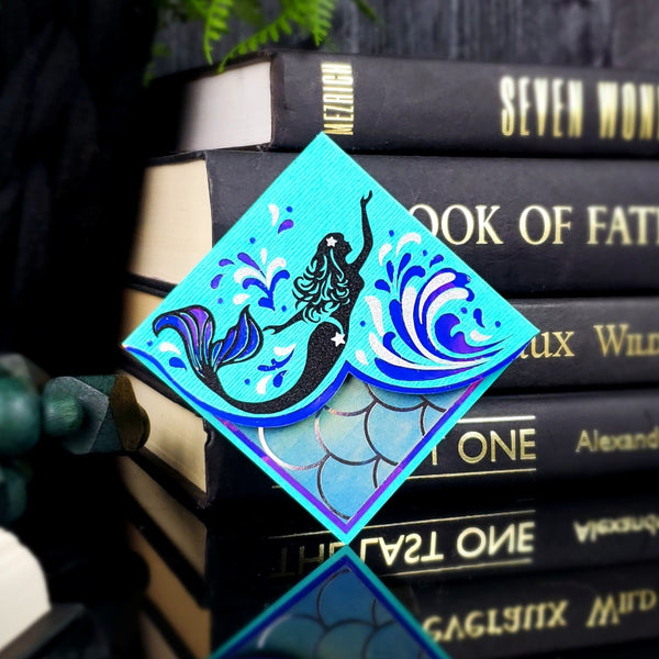 Mermaid Waves Deluxe Corner Bookmark