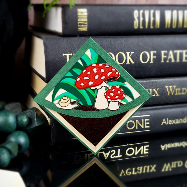 Mushroom & Snail Deluxe Corner Bookmark