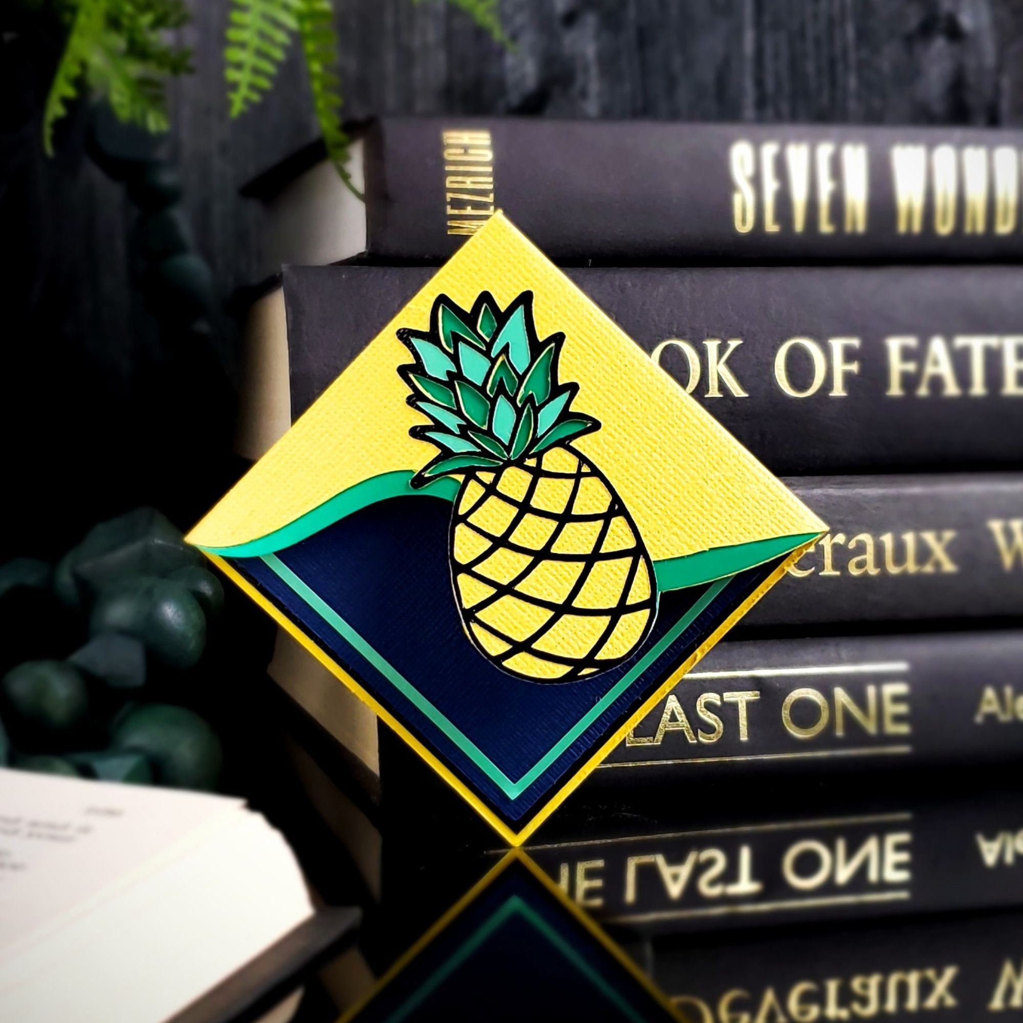 Pineapple Fruit Signature Corner Bookmark