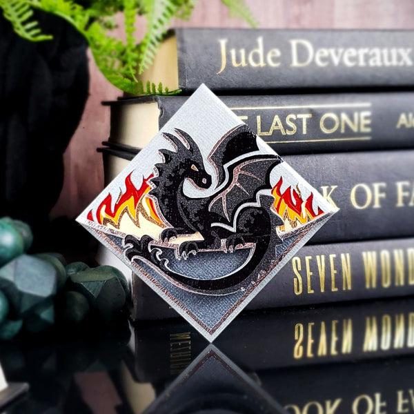 Midnight Dragon Deluxe Handmade Corner Bookmark