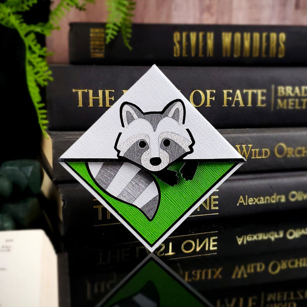Raccoon Signature Corner Bookmark