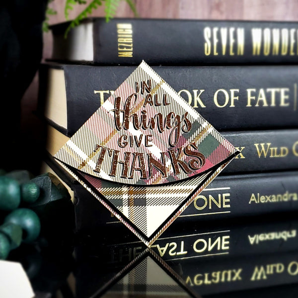 Give Thanks Signature Corner Bookmark