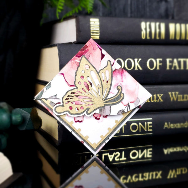Golden Butterfly Deluxe Corner Bookmark