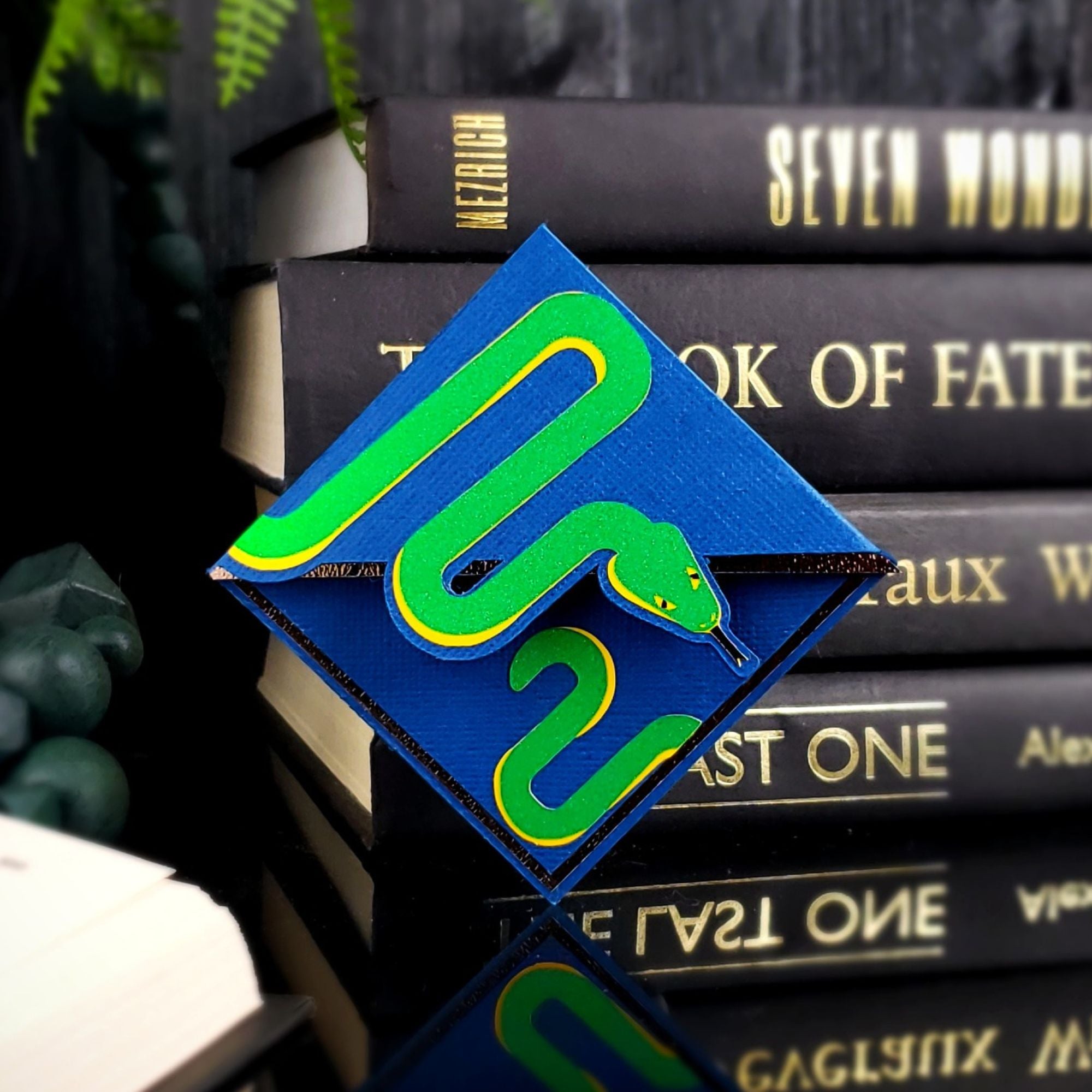 Green Grass Snake Signature Corner Bookmark