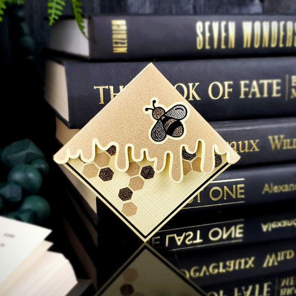 Bee Honey Drip Signature Corner Bookmark