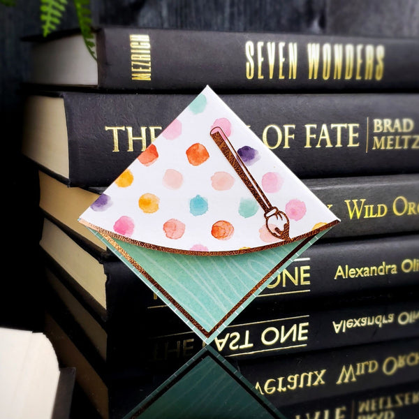 Paintbrush Artist Signature Corner Bookmark