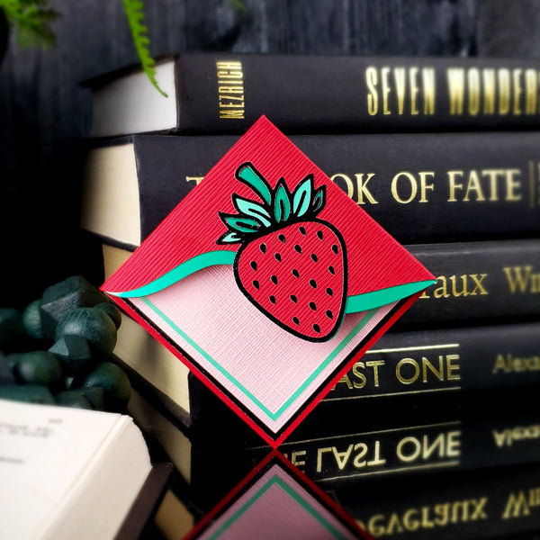 Strawberry Fruit Signature Corner Bookmark