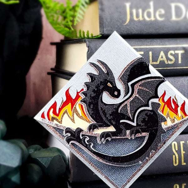 Midnight Dragon Deluxe Handmade Corner Bookmark
