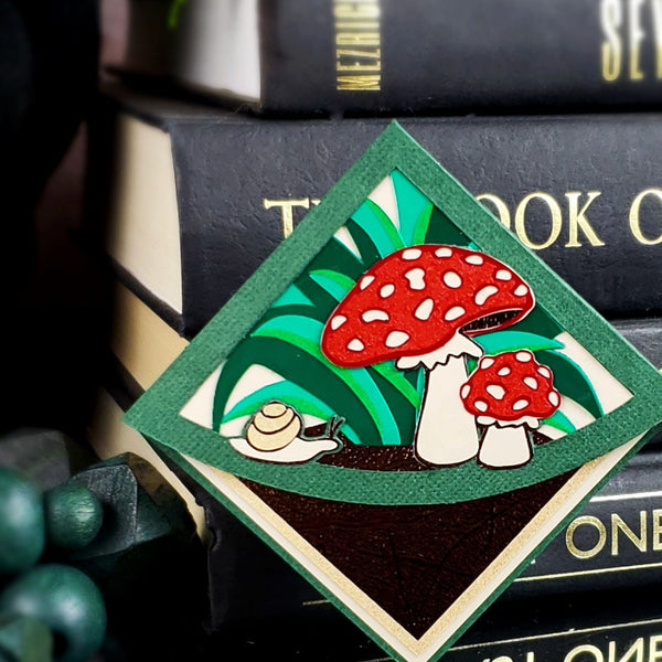 Mushroom & Snail Deluxe Corner Bookmark