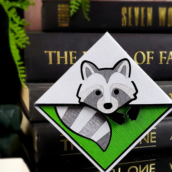 Raccoon Signature Corner Bookmark