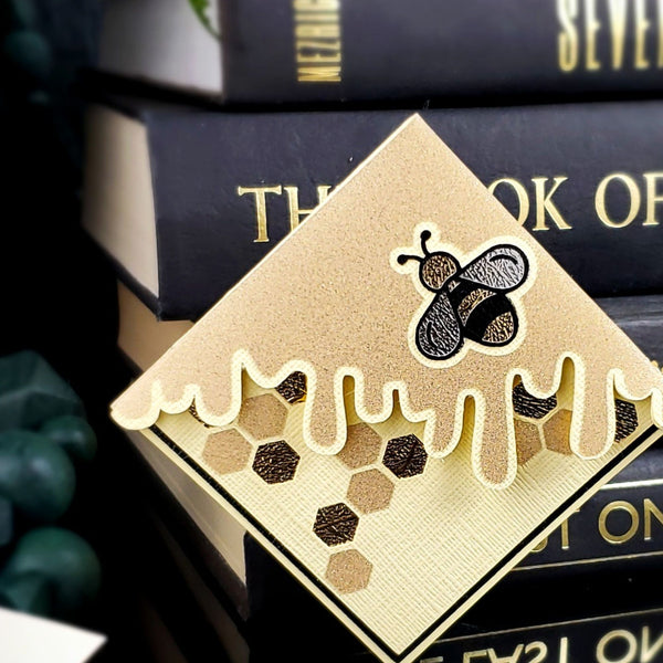 Bee Honey Drip Signature Corner Bookmark