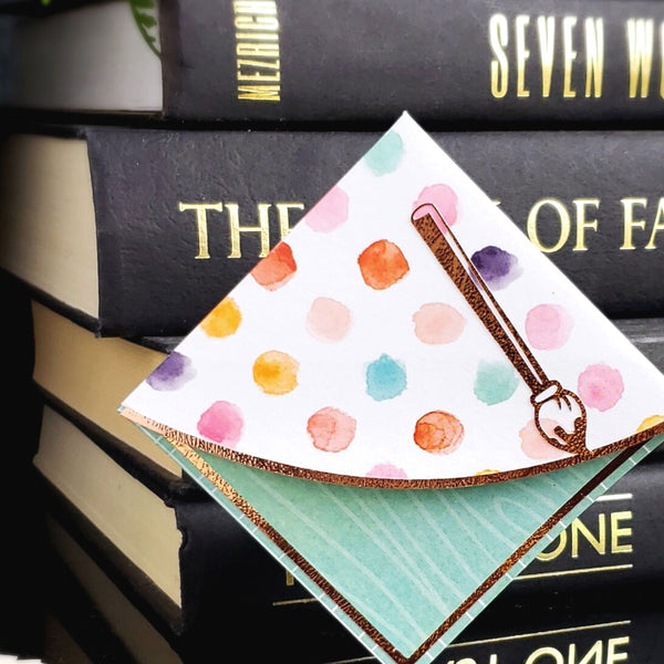 Paintbrush Artist Signature Corner Bookmark