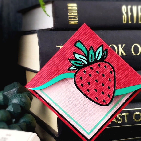 Strawberry Fruit Signature Corner Bookmark