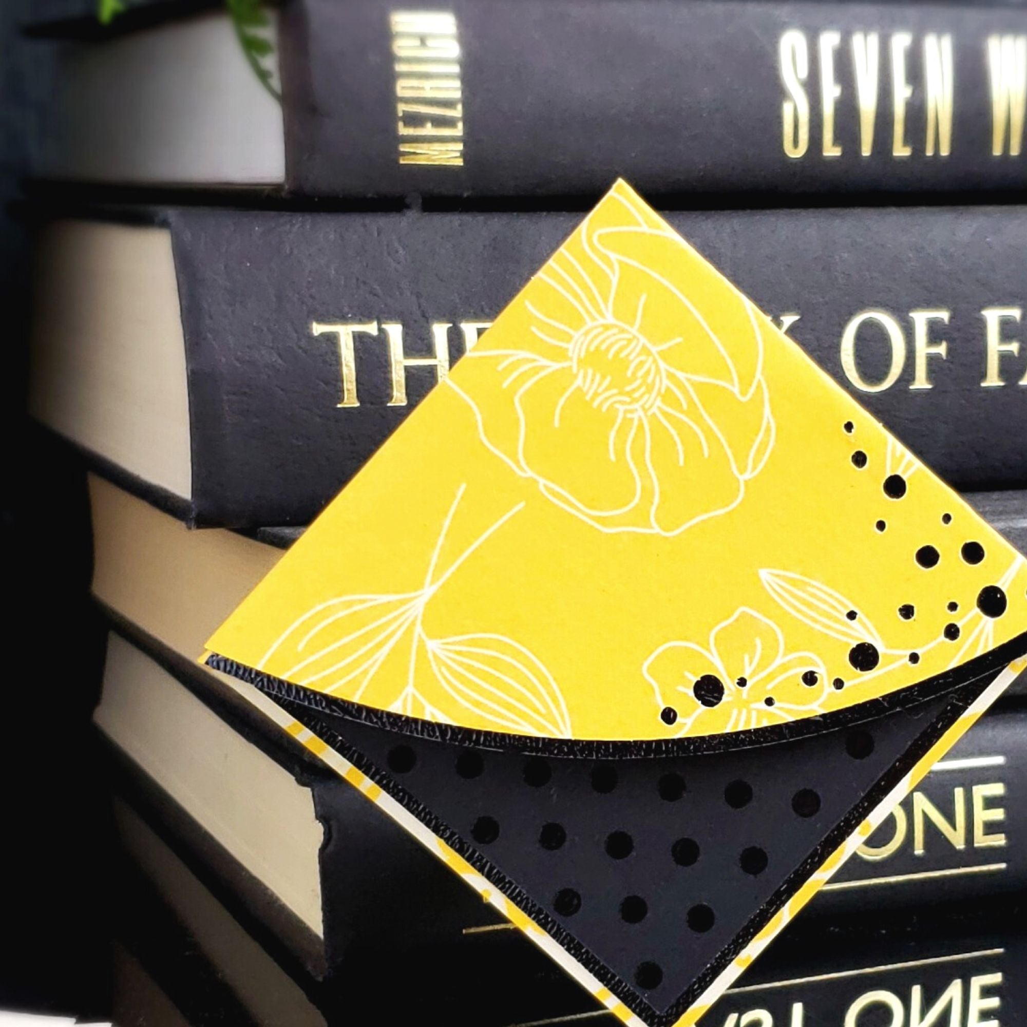 Yellow + Dots Signature Corner Bookmark