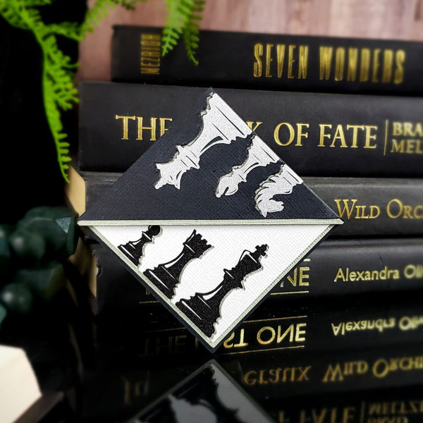 Black Chess Signature Corner Bookmark