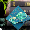 Green Glitter Fish Signature Corner Bookmark