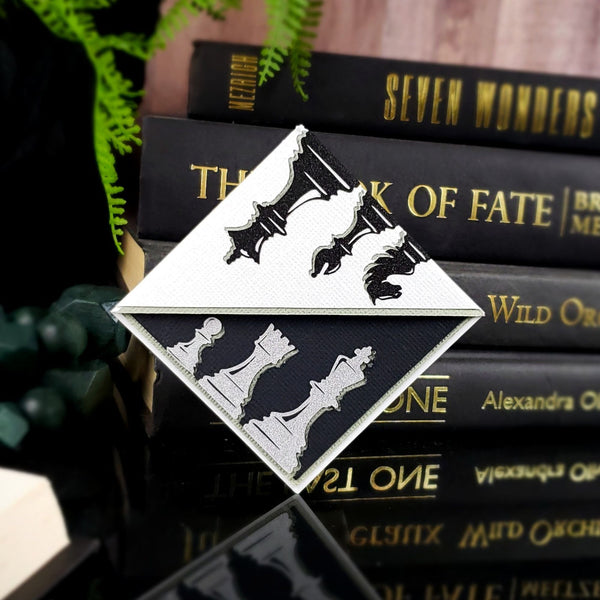 White Chess Paper Signature Bookmark