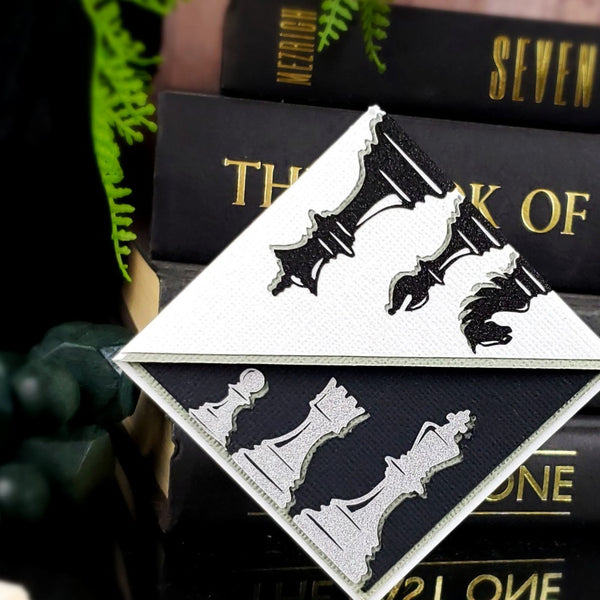White Chess Paper Signature Bookmark