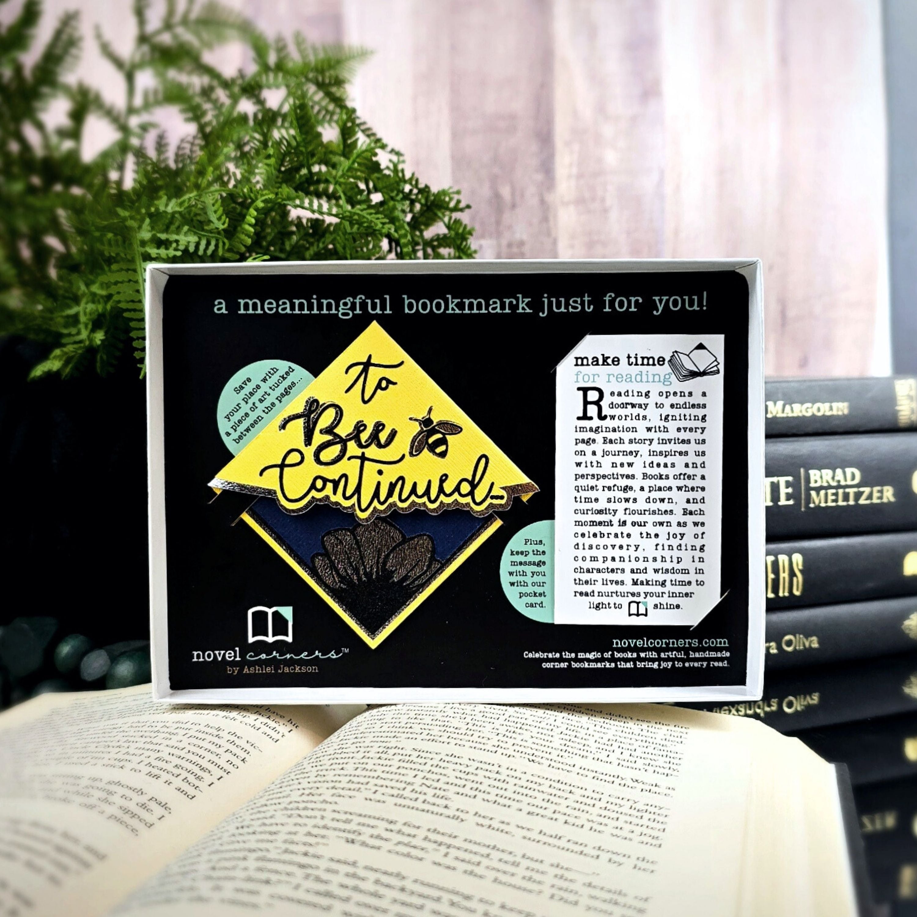Make Time for Reading Deluxe Bookmark + Card Gift Set