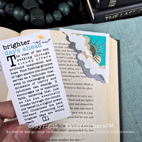 Bright Days Ahead Sunshine Clouds Deluxe Bookmark + Card Gift Set