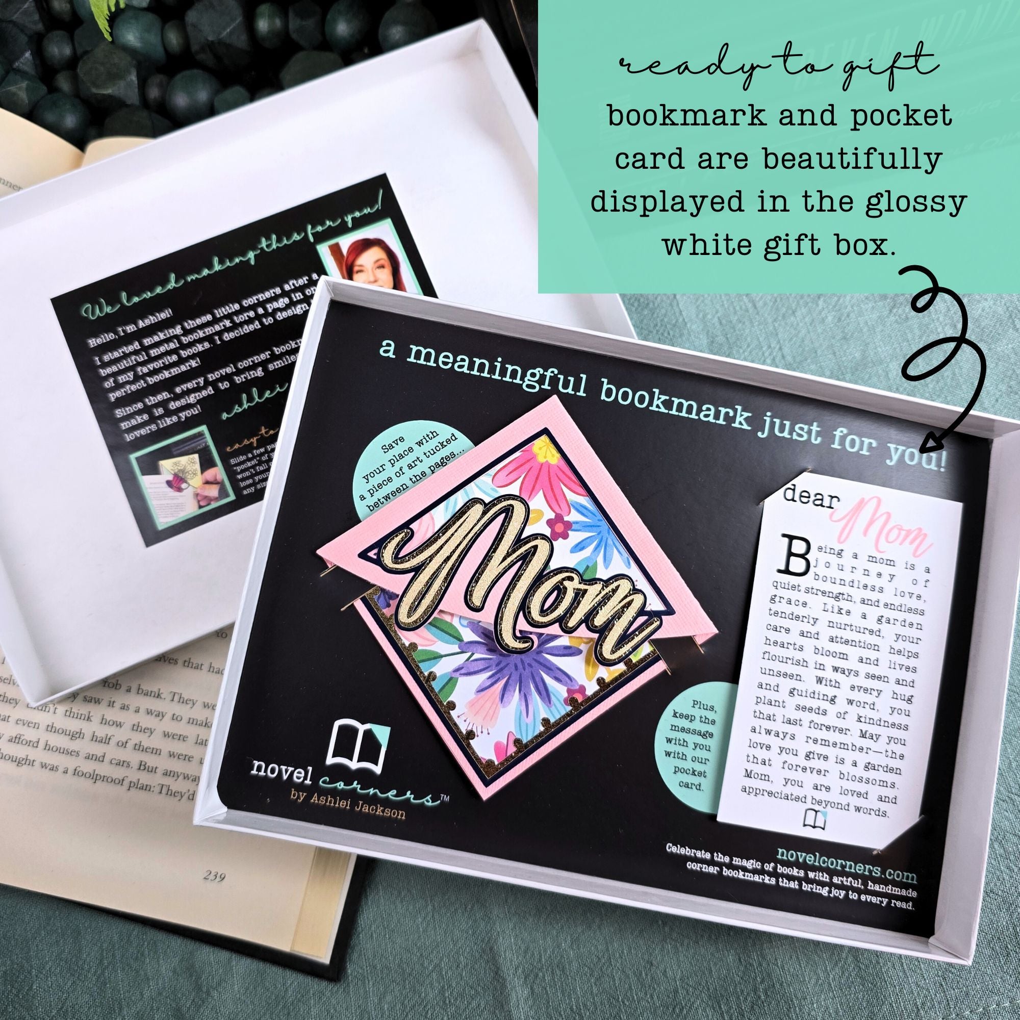 Dear Mom Signature Bookmark + Card Gift Set