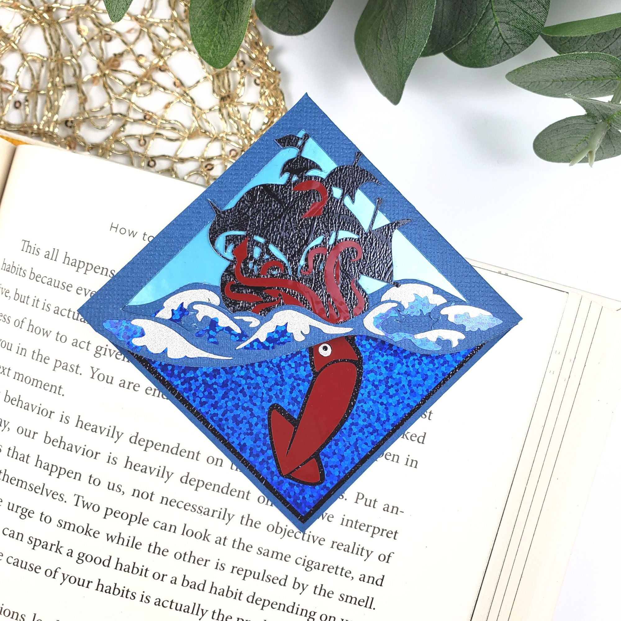 Krakken Squid Pirate Deluxe Corner Bookmark