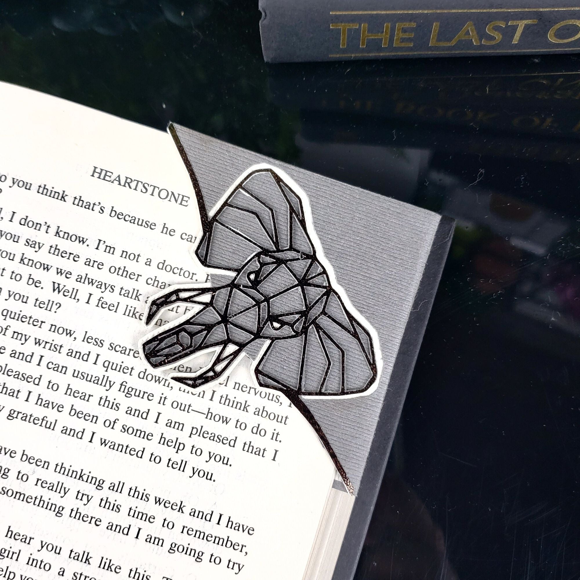 Geo Elephant Deluxe Corner Bookmark