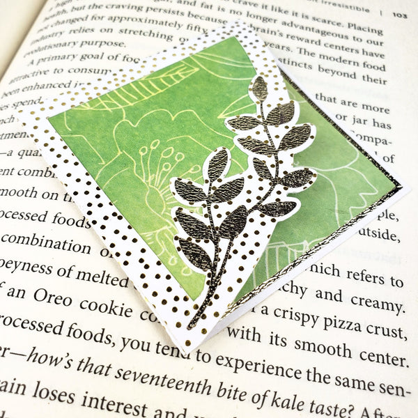 Green Leaves Signature Corner Bookmark