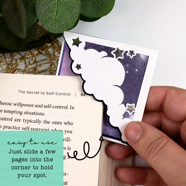 Galaxy Night Stars Signature Corner Bookmark