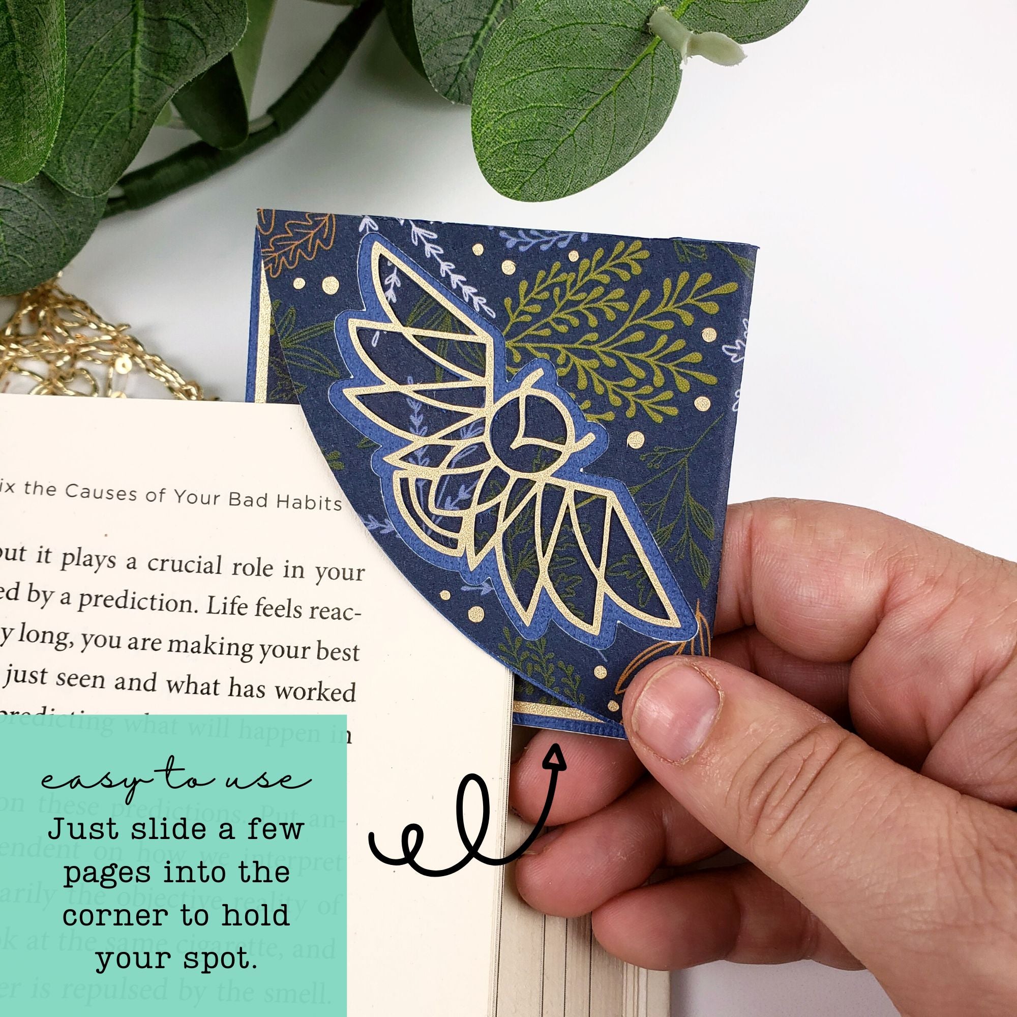Geo Owl Deluxe Corner Bookmark