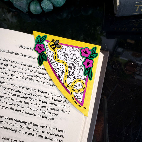 Bee Fly By Signature Corner Bookmark