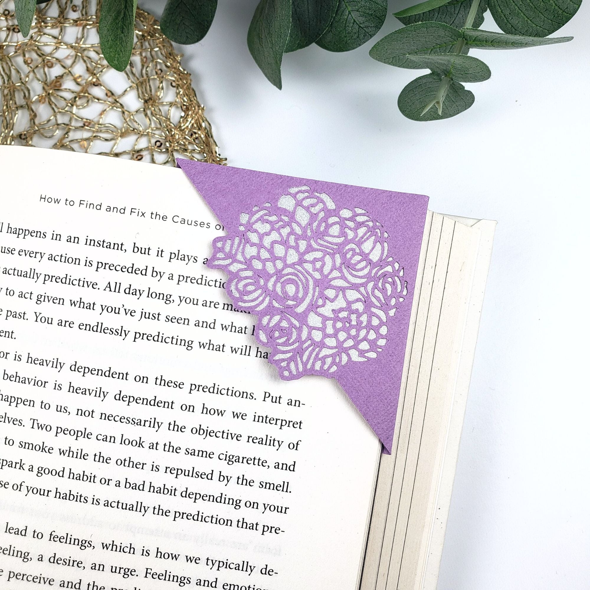 Peony Bouquet + Leaves Signature Corner Bookmark