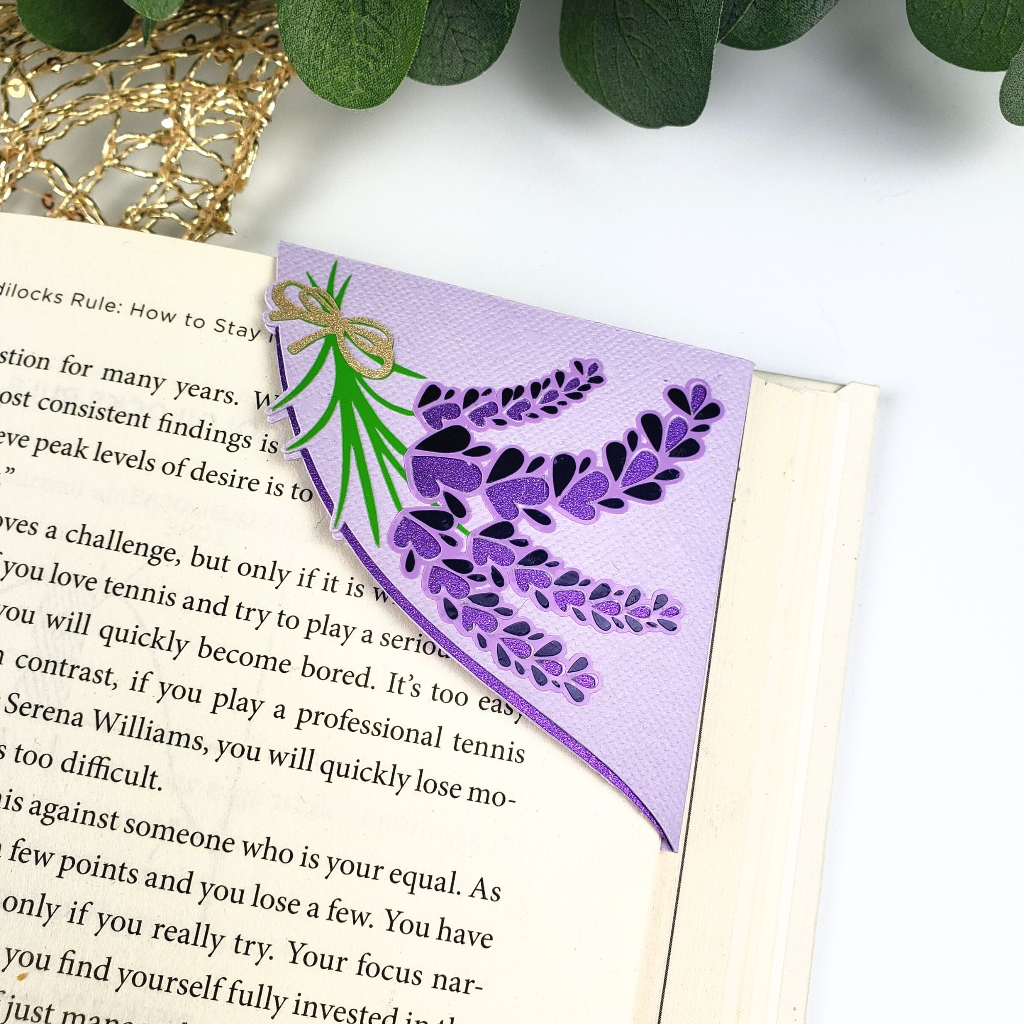Lavender Bouquet Deluxe Corner Bookmark