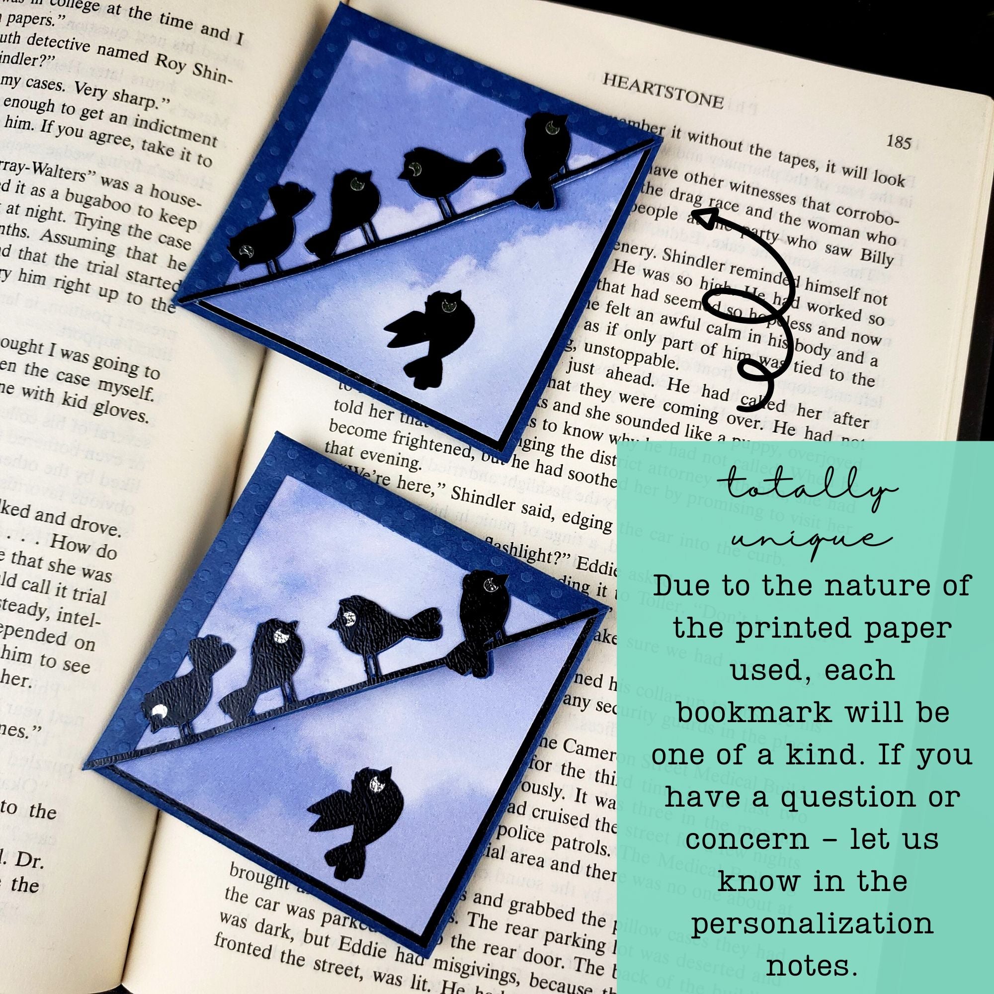 Birds on a Wire Signature Corner Bookmark
