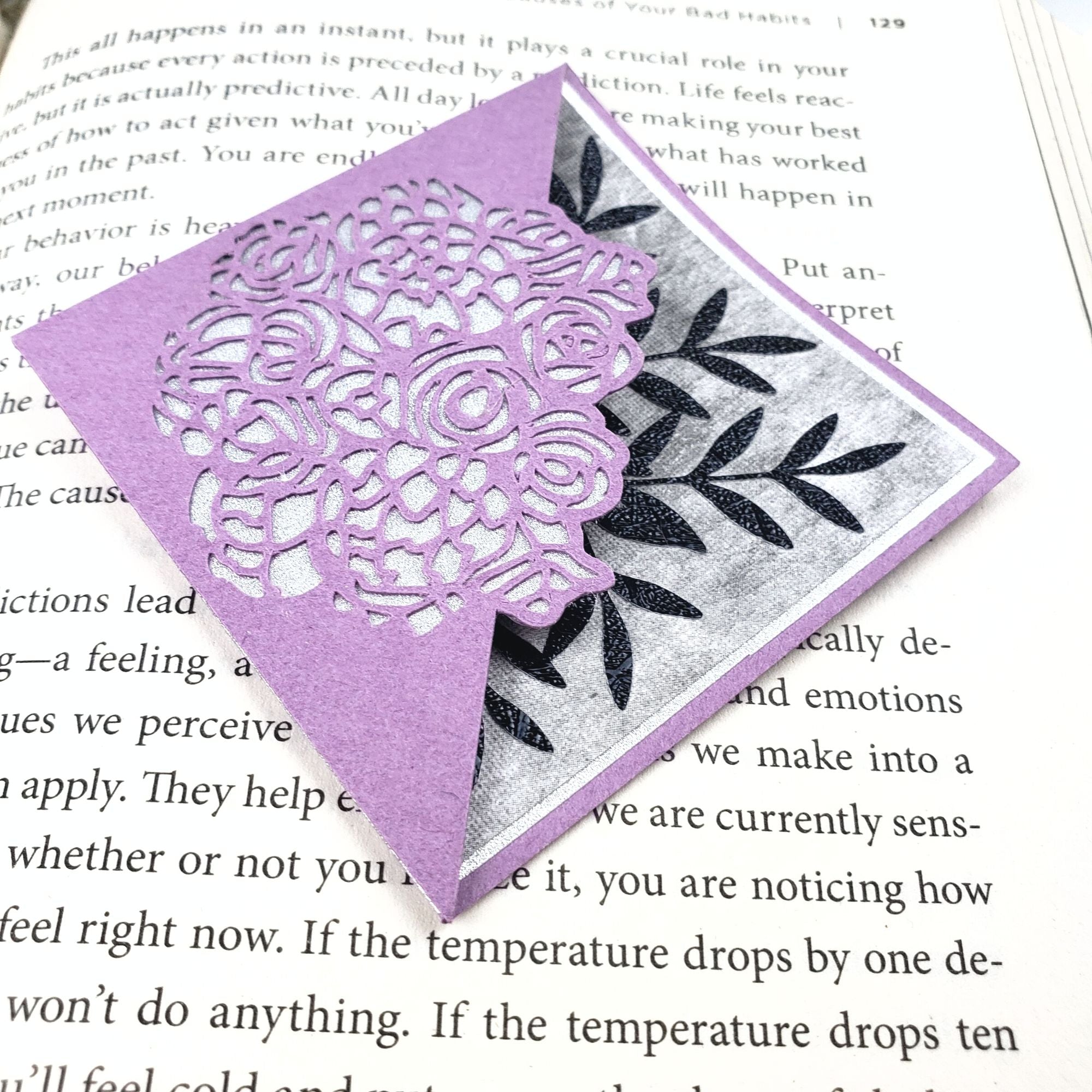 Peony Bouquet + Leaves Signature Corner Bookmark