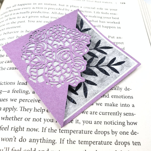 Peony Bouquet + Leaves Signature Corner Bookmark