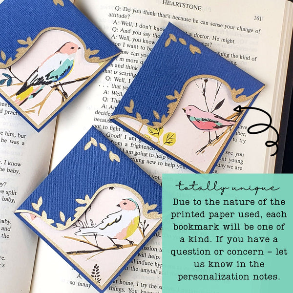 Artsy Birds + Leaves Signature Corner Bookmark