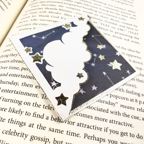Night Sky Stars Signature Corner Bookmark