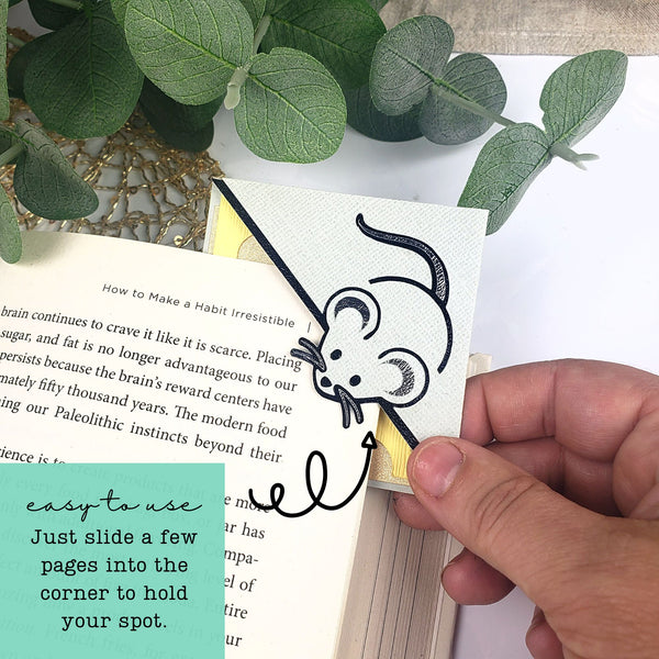 Mouse Cheese Signature Corner Bookmark
