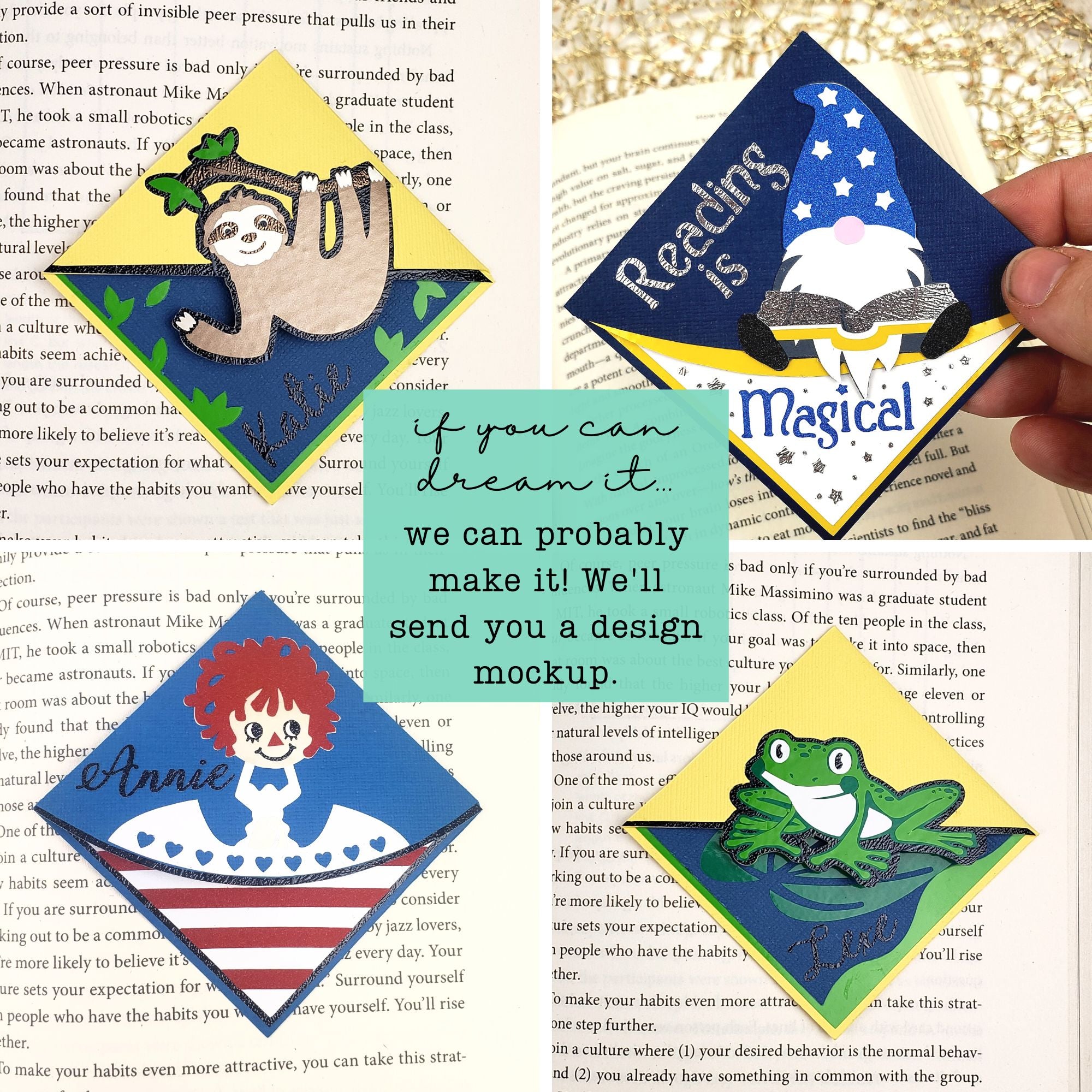Custom Designed Paper Corner Bookmark