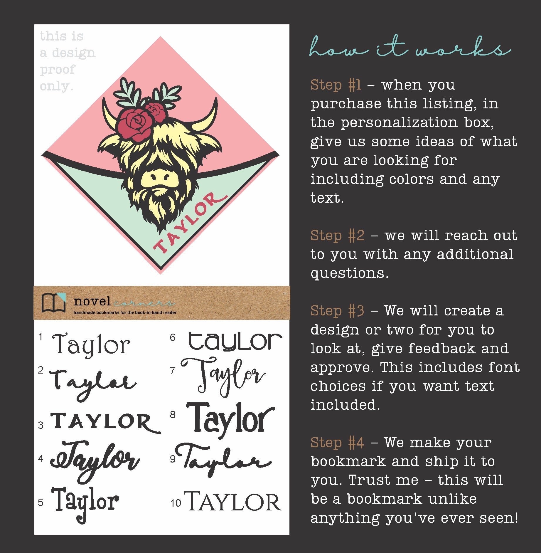 For Authors - Custom Designed Corner Bookmark to Match Your Book