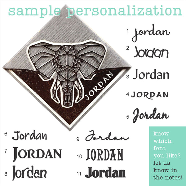 Geo Elephant Deluxe Corner Bookmark