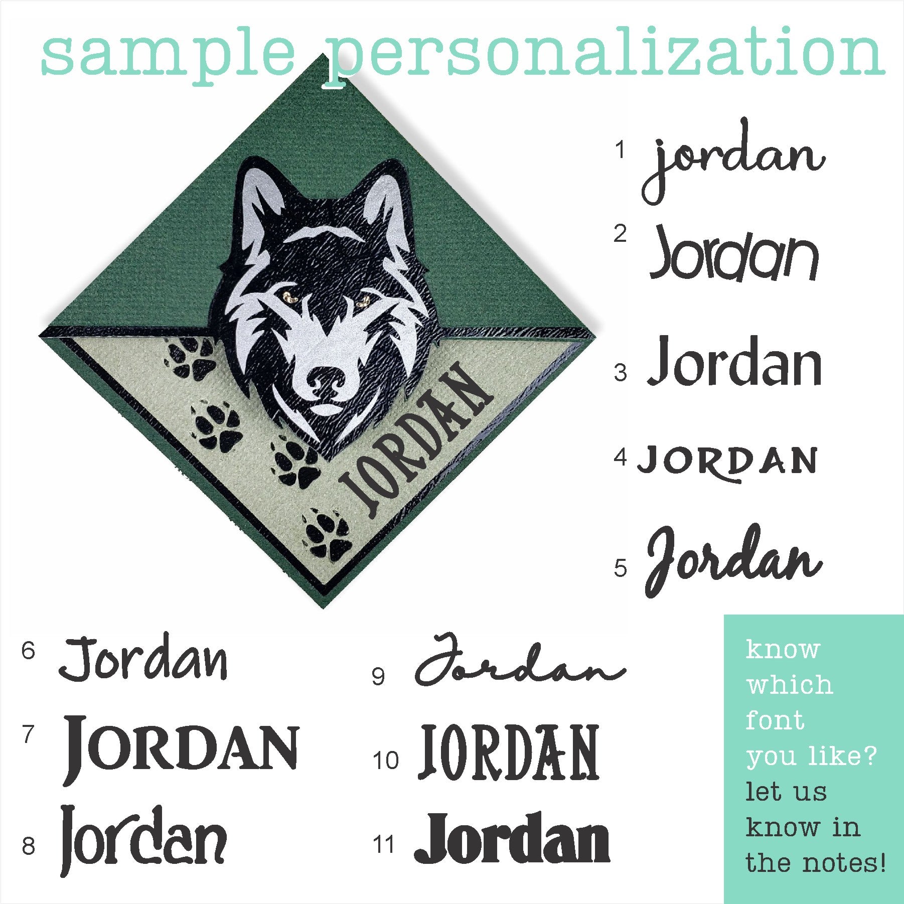 Green Wolf Signature Corner Bookmark