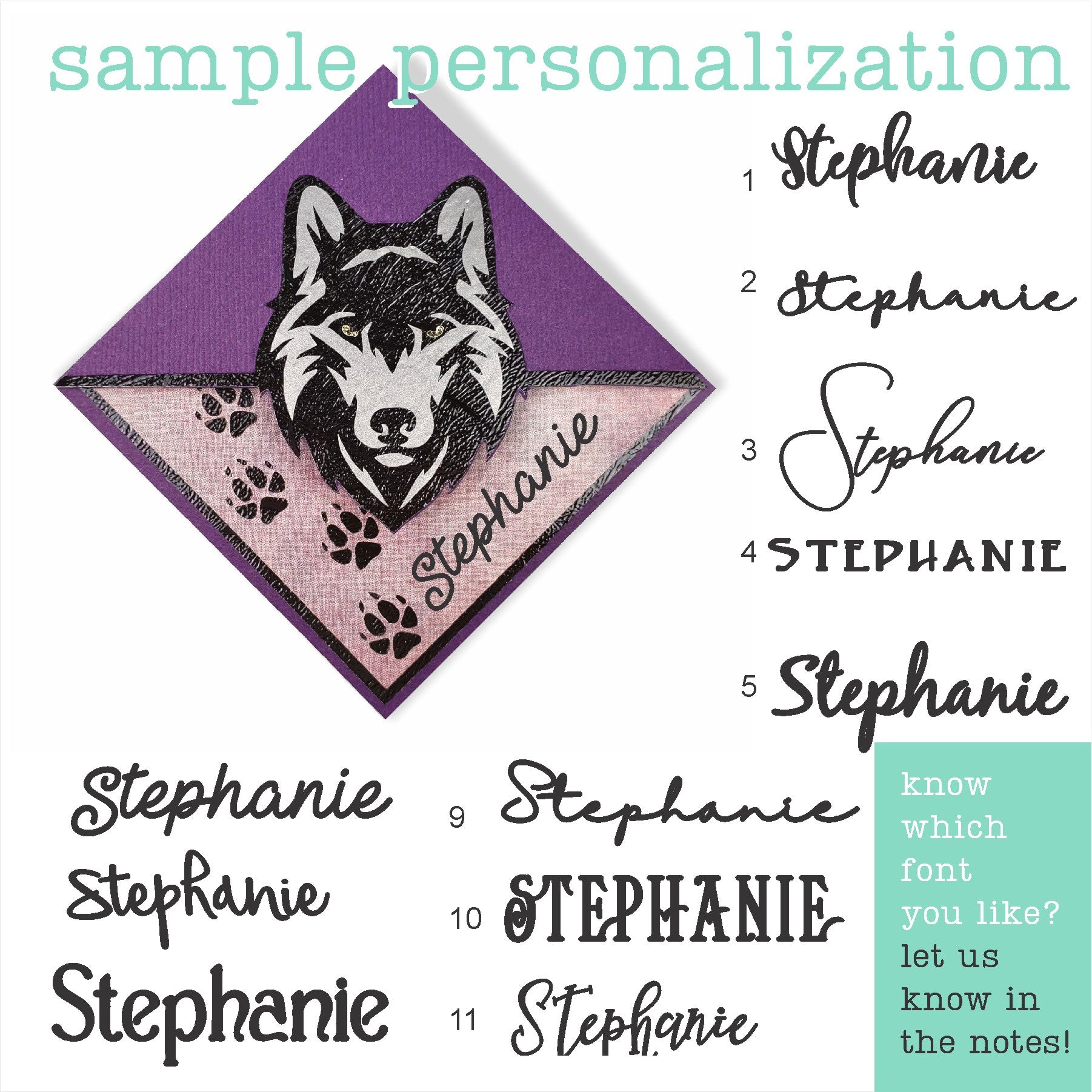 Purple Wolf Signature Corner Bookmark